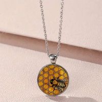 Wholesale Jewelry French Style Modern Style Classic Style Bee Alloy Glass Inlay Pendant Necklace main image 4