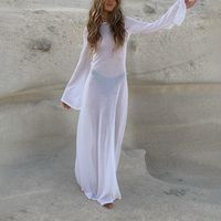 Women's Regular Dress Sexy Round Neck Long Sleeve Solid Color Maxi Long Dress Holiday Daily main image 3