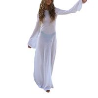 Women's Regular Dress Sexy Round Neck Long Sleeve Solid Color Maxi Long Dress Holiday Daily main image 2
