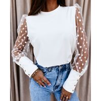 Women's Chiffon Shirt Long Sleeve Blouses Sexy Solid Color main image 6