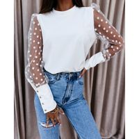 Women's Chiffon Shirt Long Sleeve Blouses Sexy Solid Color main image 4