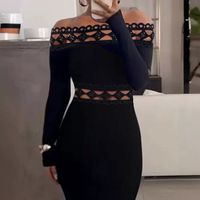 Women's Sheath Dress Sexy Boat Neck Sleeveless Solid Color Maxi Long Dress Holiday Daily Date main image 3