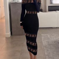 Women's Sheath Dress Sexy Boat Neck Sleeveless Solid Color Maxi Long Dress Holiday Daily Date main image 4