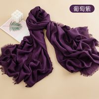 Women's Streetwear Solid Color Imitation Cashmere Tassel Silk Scarf sku image 32