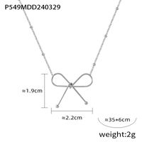 Titanium Steel 18K Gold Plated Casual Simple Style Commute Plating Bow Knot Bracelets Necklace main image 2