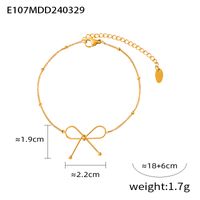 Titan Stahl 18 Karat Vergoldet Lässig Einfacher Stil Pendeln Überzug Bogenknoten Armbänder Halskette sku image 2