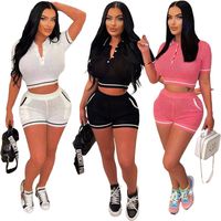 Daily Women's Simple Style Solid Color Spandex Polyester Pants Sets Shorts Sets main image 1