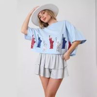 Women's T-shirt Short Sleeve T-Shirts Sequins Simple Style Human main image 4