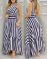 Women's Regular Dress Simple Style V Neck Printing 3/4 Length Sleeve Stripe Above Knee Holiday Daily main image 1