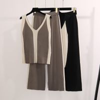 Daily Women's Elegant Color Block Polyester Contrast Binding Pants Sets Pants Sets main image 4