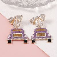 1 Pair Cartoon Style Car Bow Knot Zinc Alloy Earrings main image 3