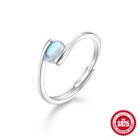 Sterling Silver Sweet Plating Inlay Geometric Zircon Open Rings sku image 7