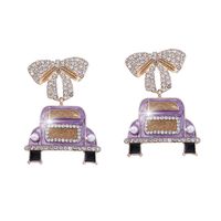 1 Pair Cartoon Style Car Bow Knot Zinc Alloy Earrings main image 4