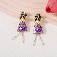 1 Pair Lady Cartoon Character Zinc Alloy Drop Earrings main image 6