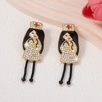 1 Pair Cartoon Style Cartoon Character Zinc Alloy Earrings main image 4