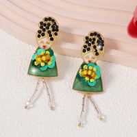 1 Pair Lady Cartoon Character Zinc Alloy Drop Earrings main image 4