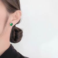 1 Pair Simple Style Round Plating Copper White Gold Plated Ear Studs main image 6