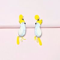 1 Pair Cute Parrot Printing Arylic Drop Earrings sku image 1