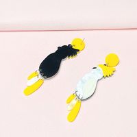 1 Pair Cute Parrot Printing Arylic Drop Earrings main image 4