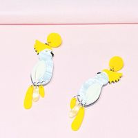 1 Pair Cute Parrot Printing Arylic Drop Earrings main image 3