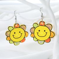 1 Piece IG Style Cute Smiley Face Flower Arylic Alloy Ear Hook main image 6