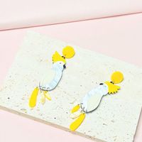 1 Pair Cute Parrot Printing Arylic Drop Earrings main image 2