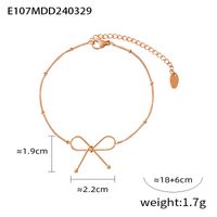 Titan Stahl 18 Karat Vergoldet Lässig Einfacher Stil Pendeln Überzug Bogenknoten Armbänder Halskette sku image 3