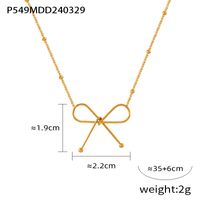 Titan Stahl 18 Karat Vergoldet Lässig Einfacher Stil Pendeln Überzug Bogenknoten Armbänder Halskette sku image 5