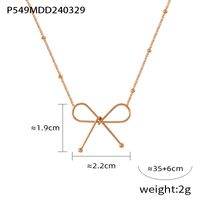 Titan Stahl 18 Karat Vergoldet Lässig Einfacher Stil Pendeln Überzug Bogenknoten Armbänder Halskette sku image 6