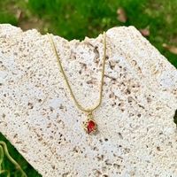 Copper 18K Gold Plated Simple Style Inlay Geometric Zircon Pendant Necklace main image 2