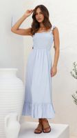 Women's Regular Dress Simple Style Strap Lettuce Trim Sleeveless Solid Color Midi Dress Holiday Daily Beach main image 5