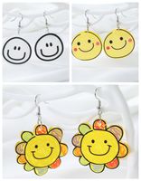 1 Pièce Style IG Mignon Smiley Fleur Arylique Alliage Crochet D'oreille main image 1