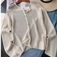 Women's Cardigan Long Sleeve Blouses Vacation Solid Color main image 6