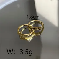Copper 14K Gold Plated IG Style Baroque Style Commute Polishing Sun Moon Rings main image 2