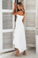 Women's Strap Dress Simple Style Strap Ruffles Sleeveless Solid Color Midi Dress Weekend Banquet Date main image 5