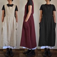 Femmes Robe Trapèze Style Simple Col En U Sans Manches Couleur Unie Maxi Longue Robe Vacances Du Quotidien main image 6