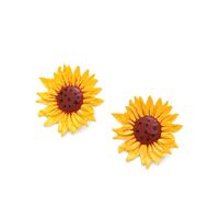 1 Pair Casual Vacation Sunflower Enamel Zinc Alloy Ear Studs main image 3