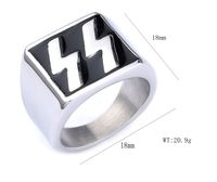 Hip-Hop Streetwear Color Block 316 Stainless Steel  Carving Men's Rings main image 7