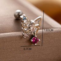 1 Piece Casual French Style Christmas Socks Butterfly Bow Knot Hollow Out Inlay Copper Zircon Cartilage Earrings main image 3