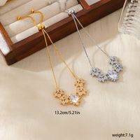 Wholesale Romantic Simple Style Shiny Geometric Flower Copper Inlay 18K Gold Plated Zircon Bracelets main image 3