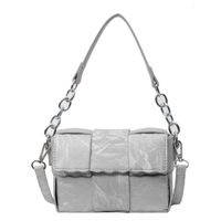 Women's Small Pu Leather Lattice Solid Color Basic Classic Style Magnetic Buckle Square Bag sku image 2
