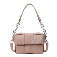 Women's Small Pu Leather Lattice Solid Color Basic Classic Style Magnetic Buckle Square Bag main image 2