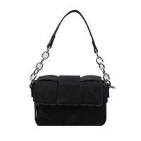 Women's Small Pu Leather Lattice Solid Color Basic Classic Style Magnetic Buckle Square Bag sku image 3