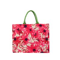 Mujeres Grande Lienzo Flor Estilo Vintage Cremallera Bolso De Mano sku image 1