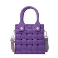 Women's Small Plastic Solid Color Basic Classic Style Hollow Square Open Crossbody Bag sku image 3