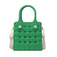 Women's Small Plastic Solid Color Basic Classic Style Hollow Square Open Crossbody Bag sku image 2