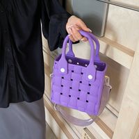 Women's Small Plastic Solid Color Basic Classic Style Hollow Square Open Crossbody Bag main image 4