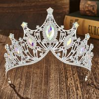 Elegant Lady Crown Alloy Plating Inlay Artificial Gemstones Crown sku image 15