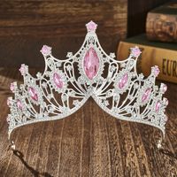 Elegant Lady Crown Alloy Plating Inlay Artificial Gemstones Crown sku image 17