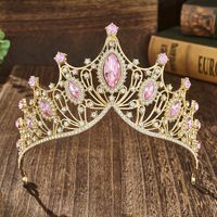 Elegant Lady Crown Alloy Plating Inlay Artificial Gemstones Crown sku image 16